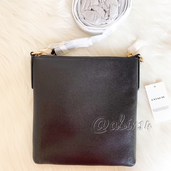 Coach Bags Nwt Coach Kitt Black Leather Messenger Crossbody Bag